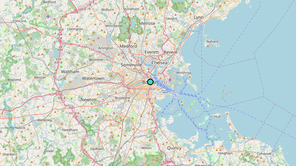 Map of Boston, Cambridge, Somerville, and surrounding Greater Boston communities